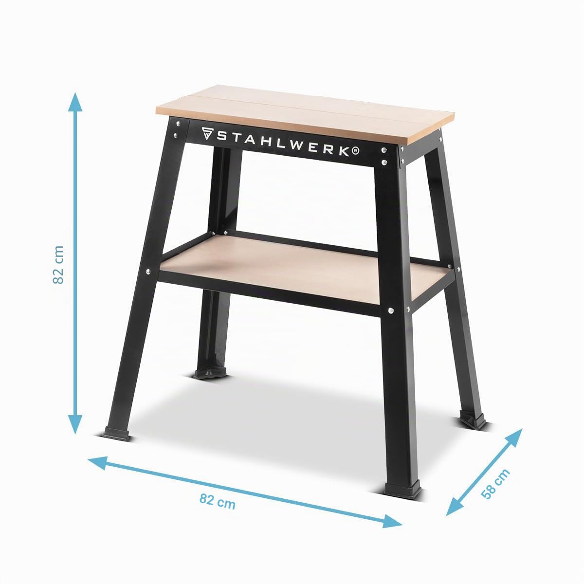 STAHLWERK Support universel pour machines UM-10 ST avec capacité de charge de 225 kg, 82 x 58 x 82 cm, table de machine réglable | Support de machine | Table de travail | Banc de travail | Table d