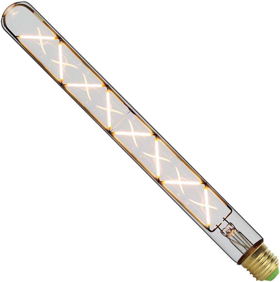 Edison Classic Test Tube T28 300mm Zigzag Design Straight Led Filament Clear 6W Dimmable 220/240V E27 Base Vintage Light Bulb