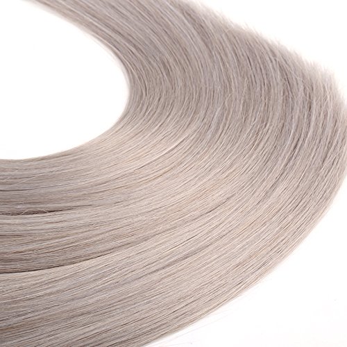 Brazilian Human Hair Weave Straight Hair Extensions 1 Bundle Silver Gray Hair 24 inch