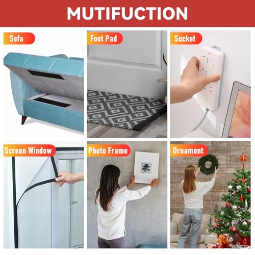 Image of 32Ft *1 Inch Hook and Loop Tape with Adhesive Back, Heavy Duty Double Sided Adhesive Strips, Strong Sticky Strips Roll for Home /Office /School /Car, Black