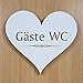 Produktbild Schild Herz GÄSTE WC ca. 13 x 12 cm - selbstklebendes Türschild Dekoschild