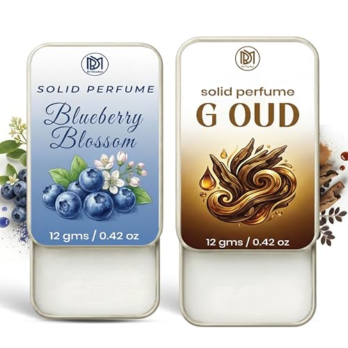 Image of Dr.Mashur Solid Perfume |blueberry blossom&G oud Alcohol Free Wax Perfume Balm, Long Lasting | Pocket Tin 12g, Pack Of 2| Non Greasy Smooth Glide, Travel Friendly Unisex Gifts He Or Her