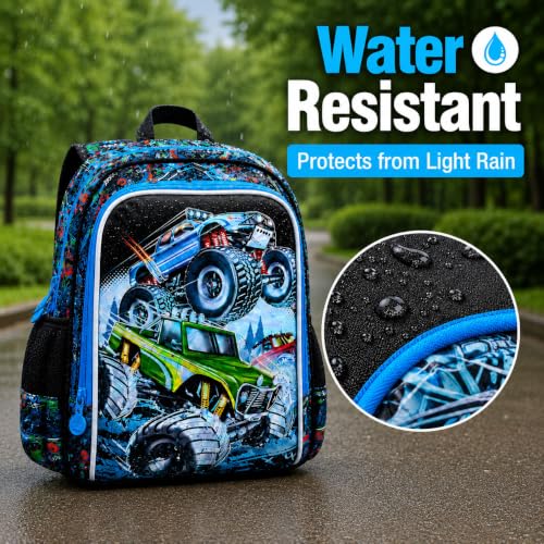 Image of 3PCS Dinosaur Backpack for Boys, 16 Inch Kids Water Resistant Preschool Elementary Kindergarten Bookbags and Lunch Box | Kids