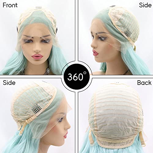 Fresh color Blue synthetic Glueless Heat Resistant...