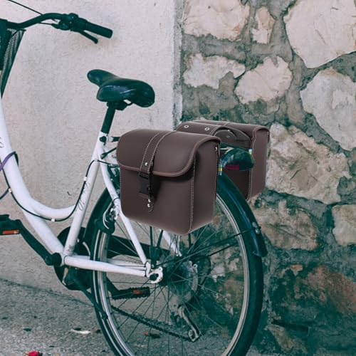 Bolsa lateral de herramientas para motocicleta impermeable de cuero, alforja de gran capacidad para hombres, bolsa de almacenamiento para horquilla compatible con motocicletas y accesorios para deportes de motor miniatura 4
