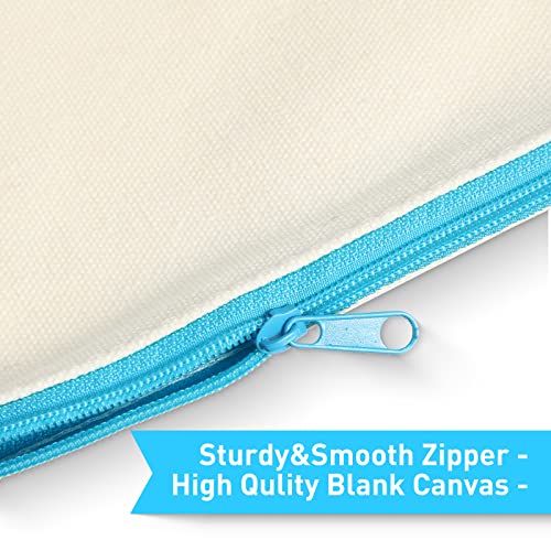 Image of Reginary 80 Pack Canvas Zipper Makeup Bags Bulk Pencil Pouches Blank DIY Craft Canvas Cosmetic Bag Pouch with Zipper for Makeup Cosmetic Toiletry Stationary Storage(Natural and Colorful Zippers)
