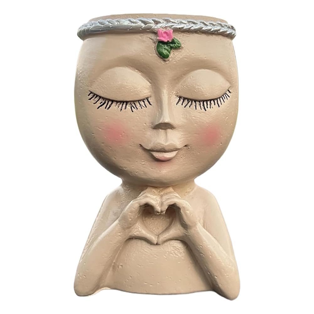 CTRLZS 1 PCS Face Planter Cute Planter Decorative Plant Pots As Shown Flower Face Planter Pots Face Planter