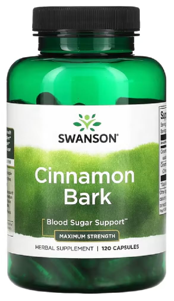 Swansons Swanson - Cinnamon Bark, Maximum Strength | Blood Sugar and Metabolic Health - 120 Capsules
