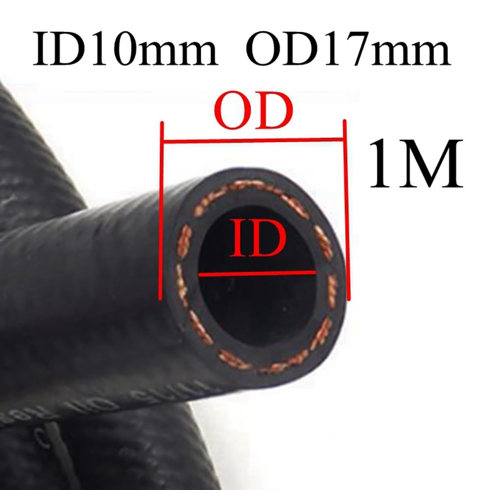 Manguera Para Gasolina, Diámetro Interior 4 Mm-25 Mm, 1/3/5/8/10 M, -30 °C-120 °C, Apta Para Tubos De Alta Presión Para Motocicletas Y Automóviles.(3meters,ID 10mm)
