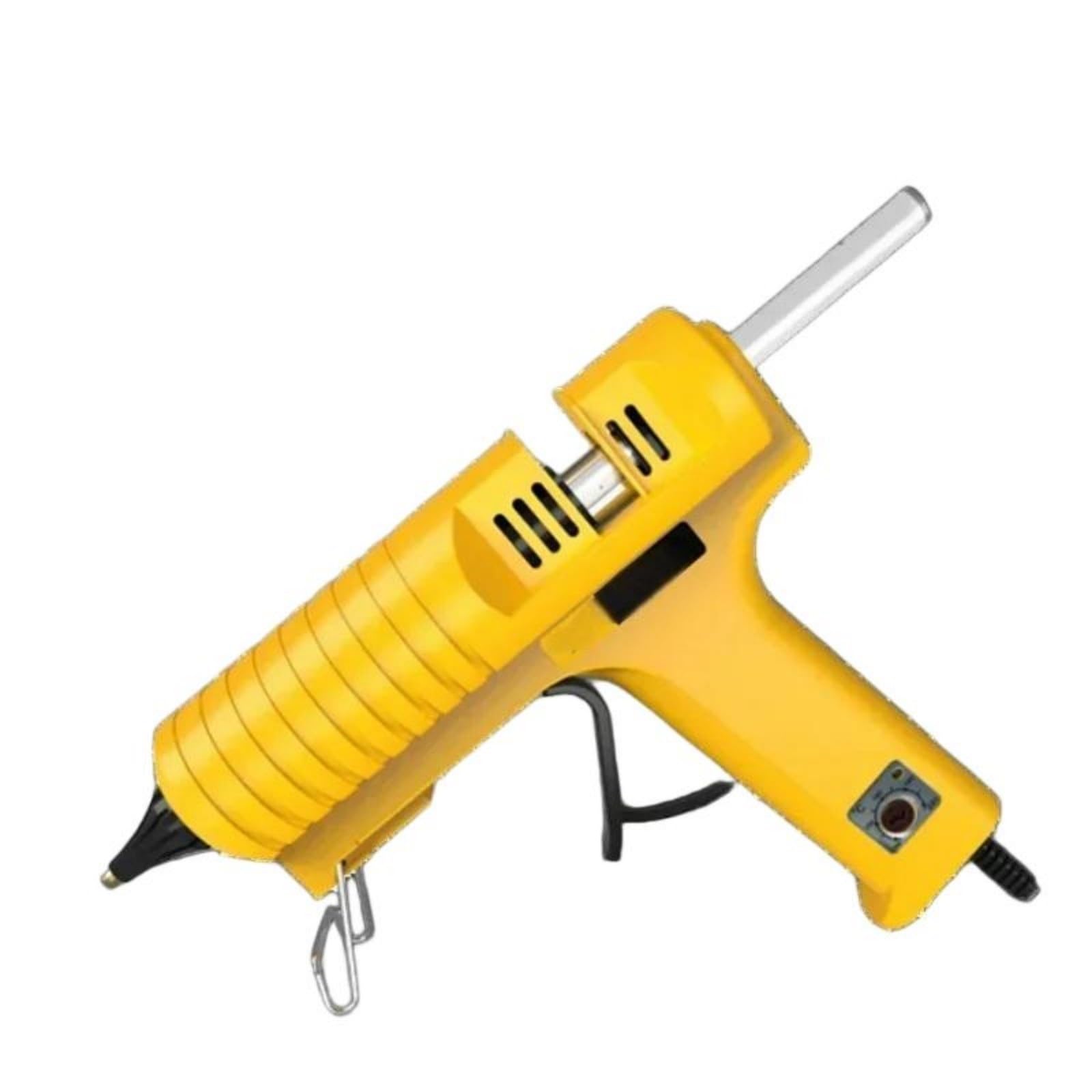 Pistola Silicona Caliente, Pistola de Pegamento Caliente de 11 mm, Temperatura Ajustable con Boquilla, 200 W, Pistola de Silicona Profesional Negra/Amarilla para Reparaciones(200w)