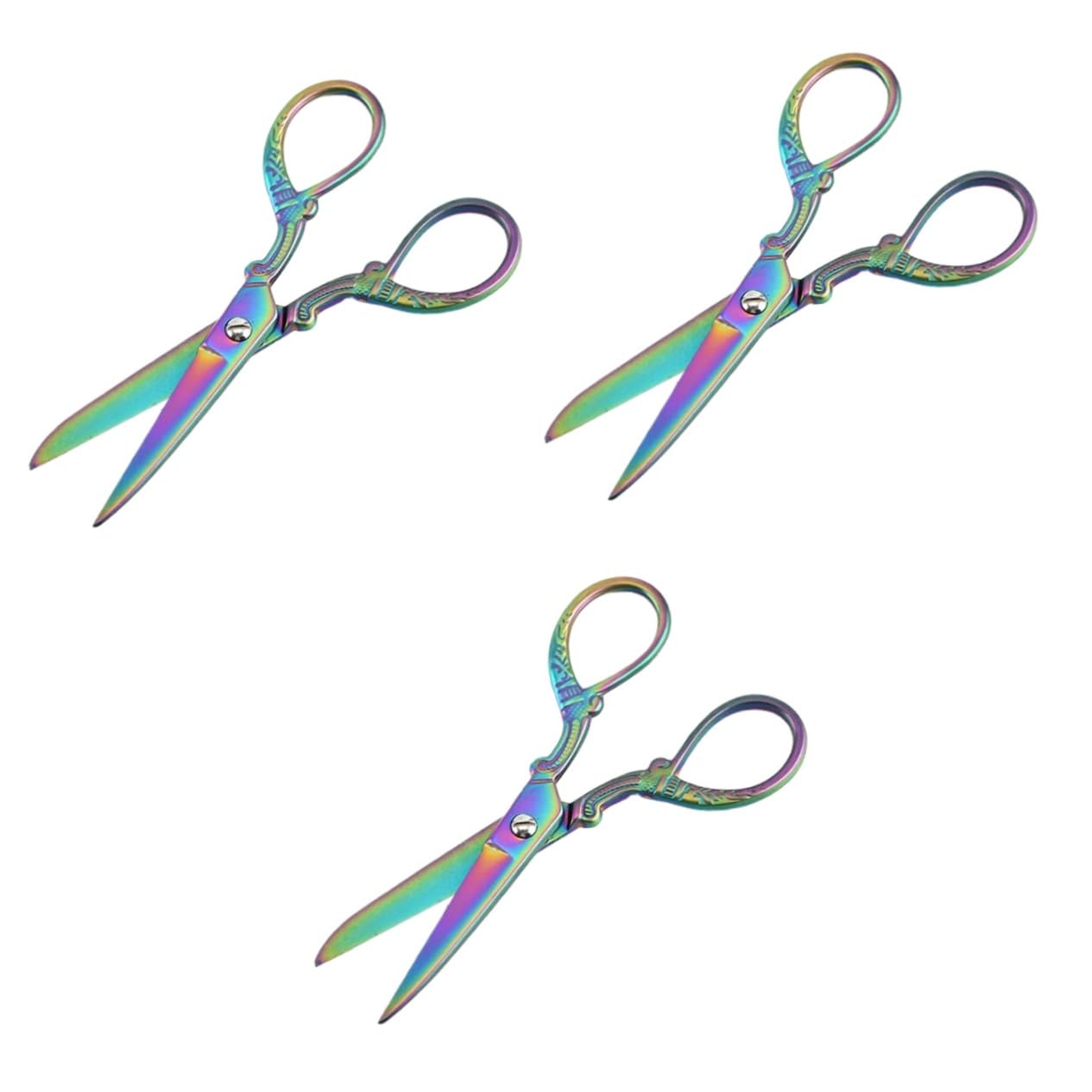 Operitacx 3pezzi Forbici Da Sarto Retro Inossidabile Per Cucito e Artigianato Forbici Piccole Per Tessuti e Filo Colore Casuale