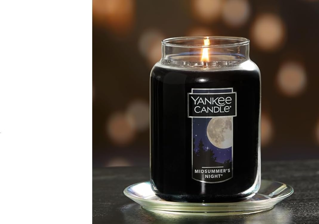 22oz Midsummer Night Original Large Jar Candle: Traditional Modern Decor, Sage Musk Patchouli Scents, 150hr Burn Time