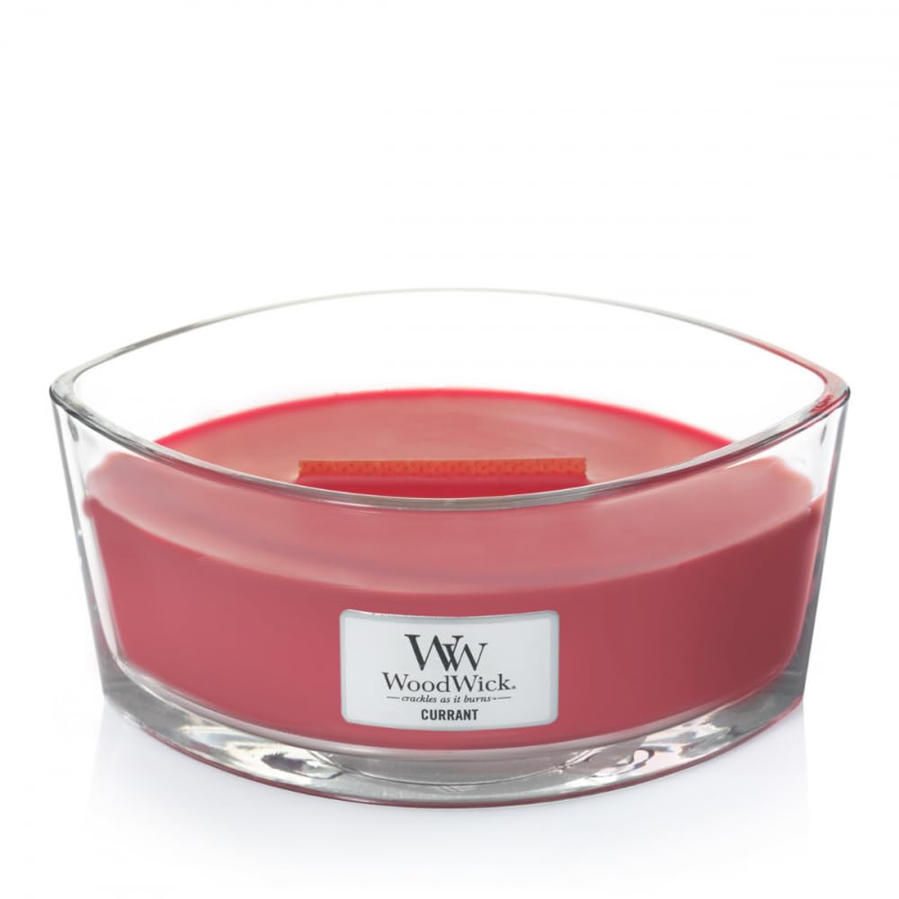 Woodwick Candela Profumata con Stoppino Scoppiettante, Uva Sultanina, Fino a 50 Ore, Vetro, Ribes, Large