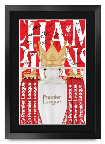 Affiche Liverpool signée le cadeau idéal pour fan de football avec cadre commémoratif A3