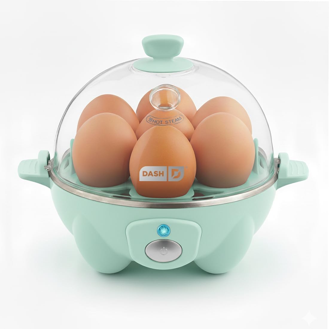 Dash Rapid Egg Cooker - Boiler, Poacher & Steamer - Includes Measuring & Recipe Guide - Dishwasher Safe - BPA Free - Holds 7 Eggs, Aqua