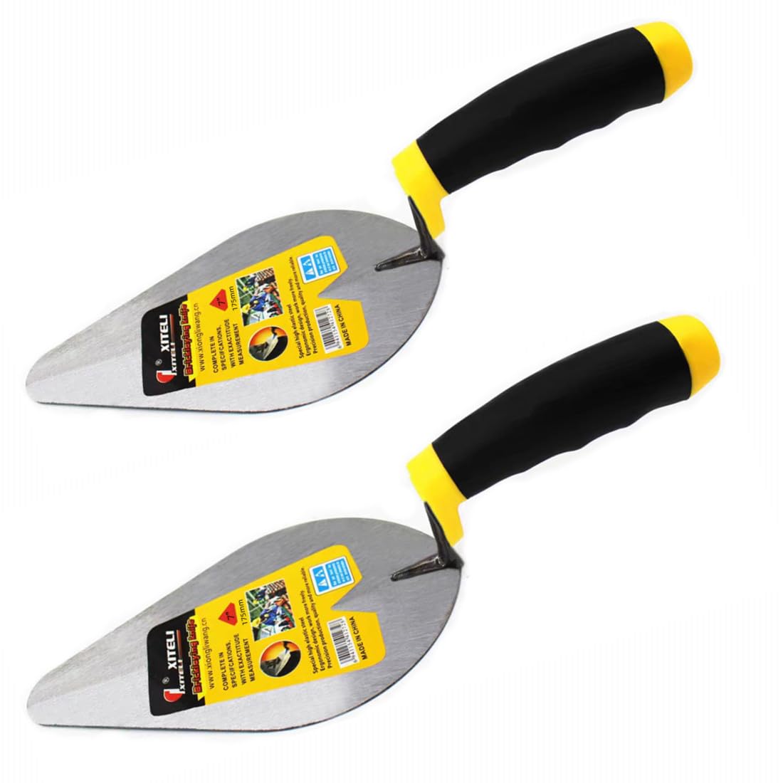 2 Pcs Ellipse Flat Finishing Trowel,7"Concrete Cement Drywall Plastering Tile Masonry Construction Hand Tools