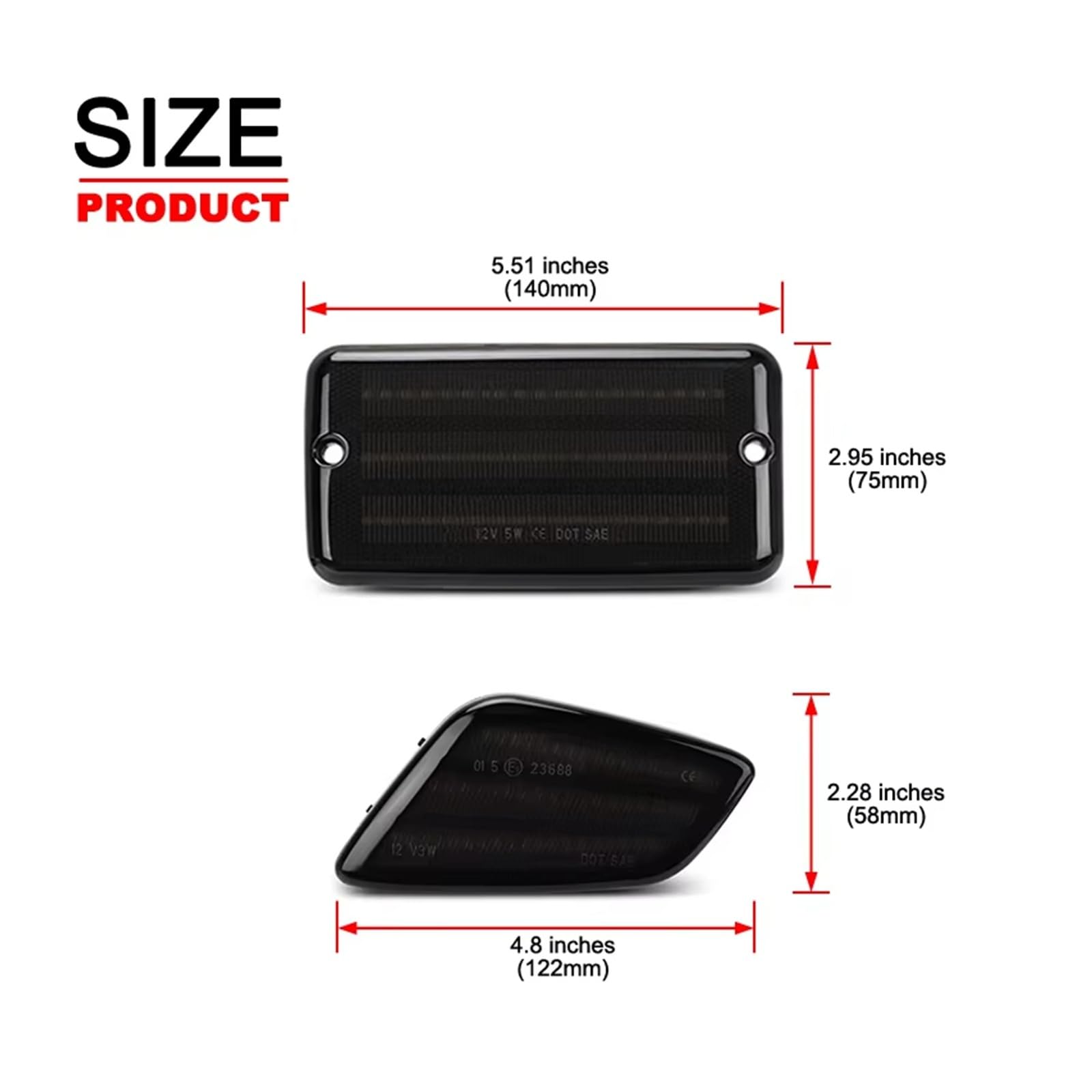 Intermitente Coche Para Jeep Para Wrangler Para TJ 1997-2006 Transparente Ámbar Lámpara Señal Giro Frontal LED Luz Marcador Guardabarros Lateral