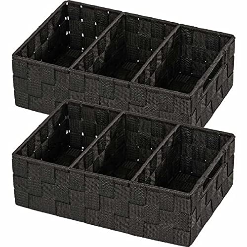 Preisvergleich Produktbild WENKO Organizer Adria Schwarz mit Griff, 2er Set
