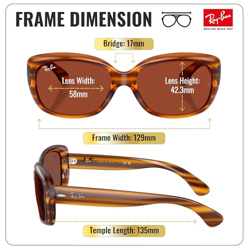 Image of Ray-Ban RB4101 JACKIE OHH Butterfly Shaped Sunglasses for Women with Official RAYBAN Eyewear Kit
