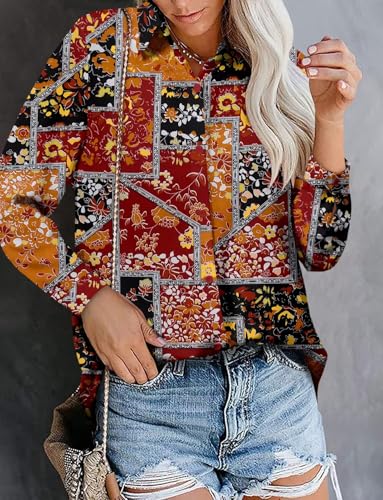 Image of Magritta Long Sleeve Shirts for Women Fashion Button Down Blouse Tops