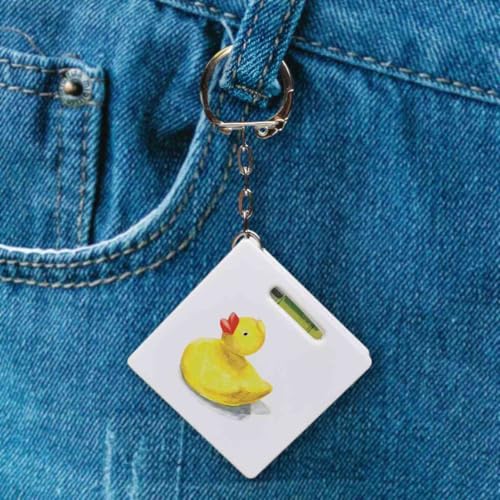 Cinta Métrica con Nivel y Llavero Diseño Pato Amarillo miniatura 3