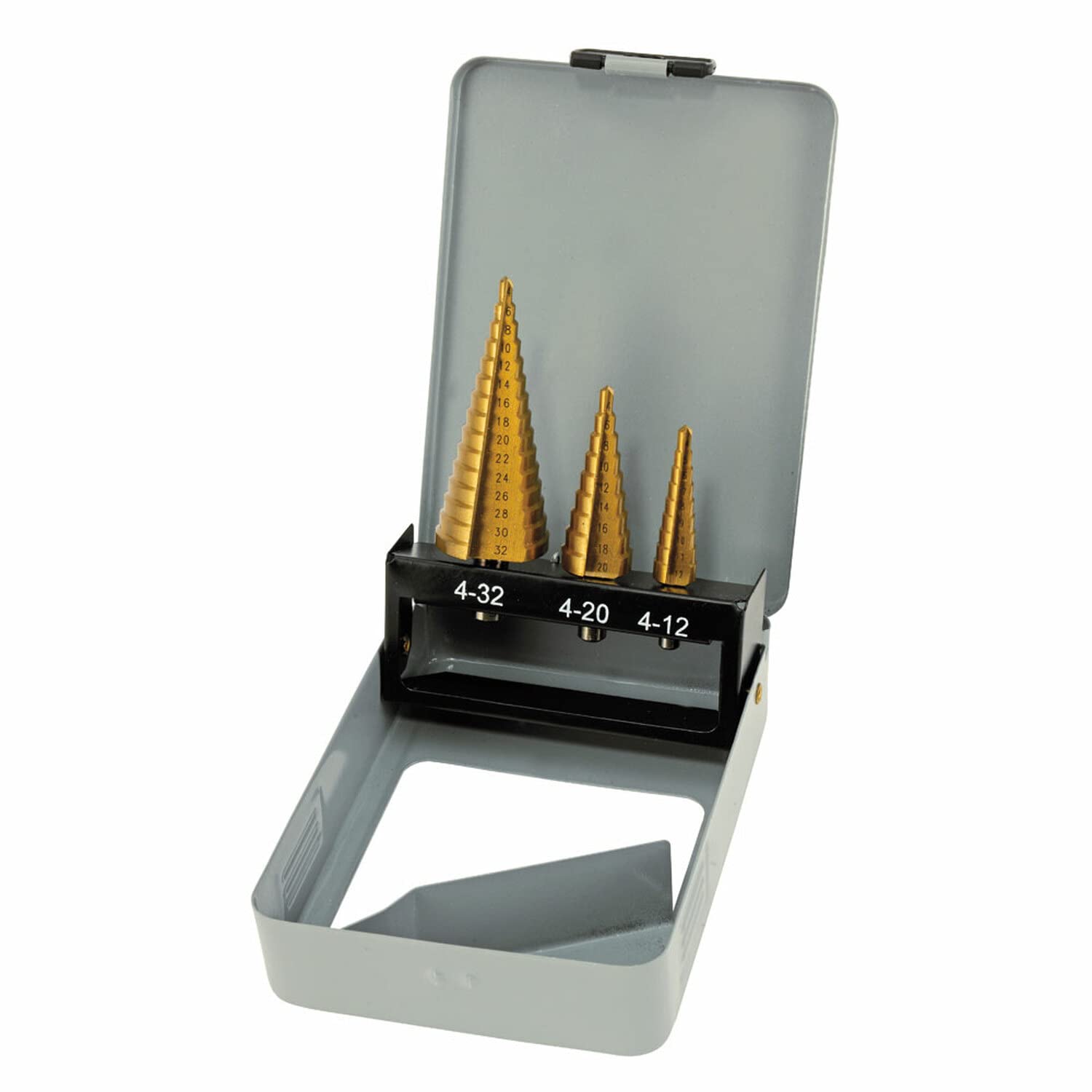 HM Stufenbohrer-Satz 3-Tlg. 4-32 mm Blechschälbohrer Bohrer-Satz Kegelsenker