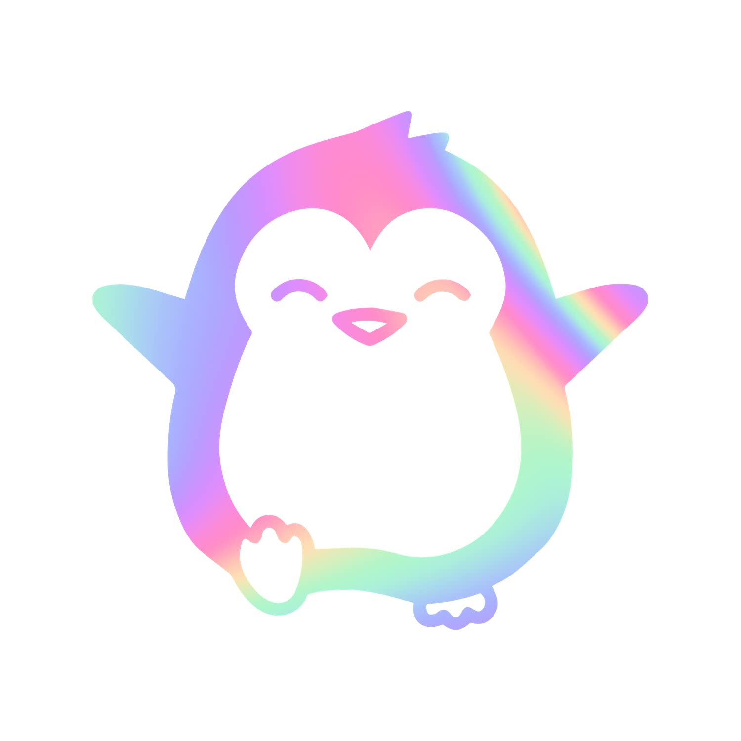 Transparent Decal Stickers of Penguin 4 (Hologram) Premium Waterproof Vinyl Decal Stickers for Laptop Phone Accessory Helmet Car Window Mug Tuber Cup