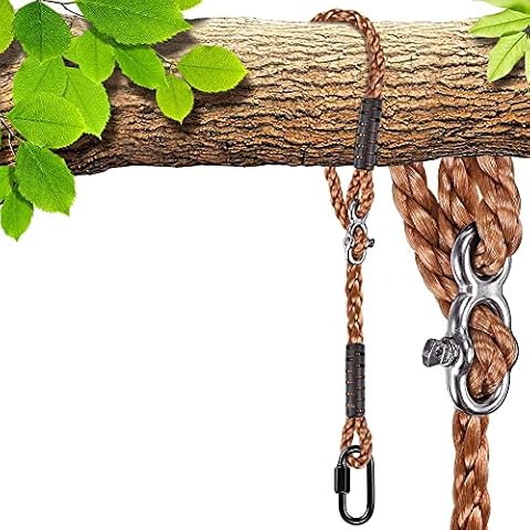 SELEWARE Tree Swing Rope Hammock Chair Strap Hanging Kit,Length Adjustable Nylon Rope Holds to 454kg,Perfect for Playground Set, Children Swing, Outdoor Hammock and Hanging Chair, 100cm Cover