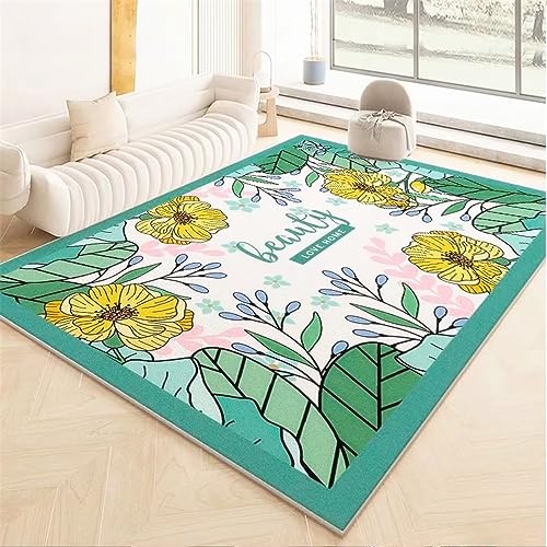 Tapis salon vert et descente de lit chambre 120x180 pour une ambiance nature