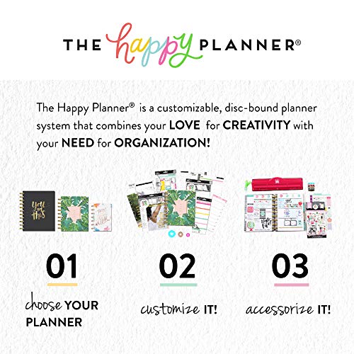 Me & My Big Ideas 2019 The Happy Planner Box Kit - Sweat Smile Repeat Theme - 12 Month Undated - Vertical Layout - 5 Sheets Of Stickers, 1 Pen, 1 Magnetic Bookmark, 4 Sticky Note Pads - Classic Size #TOP1