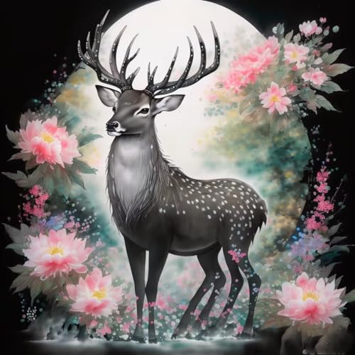 Diamond painting cerf kit complet 90x90cm contre le stress des adultes