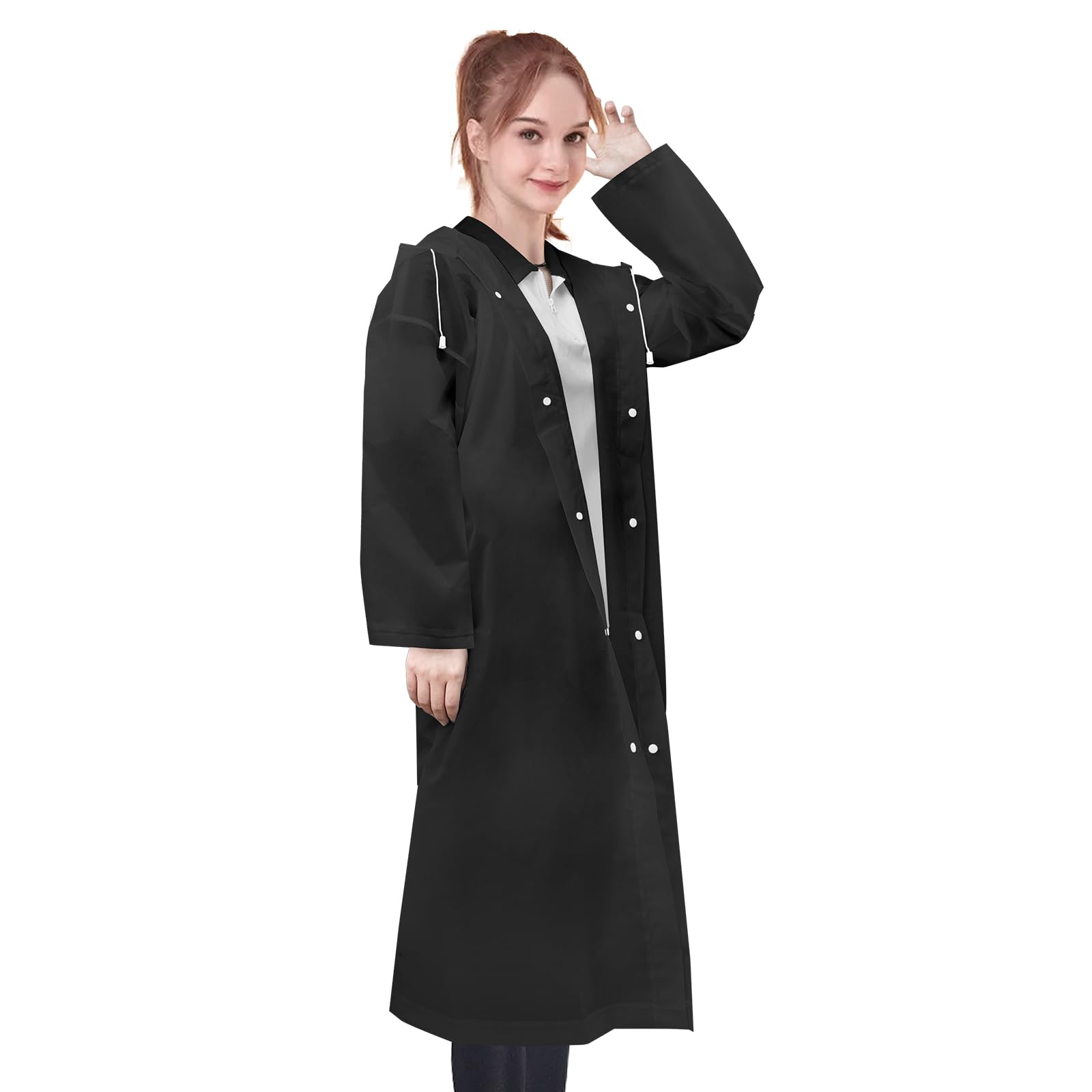 TrenovoRain Ponchos for Adults Reusable, Rain Coat for Women or Men Waterproof, Rain Jacket Emergency with Hood