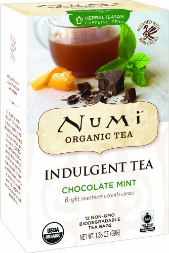 Numi Organic Indulgent Tea Chocolate Mint, 12 Count Box of Tea Bags (Pack of 3) Herbal Teasan (Packaging May Vary)