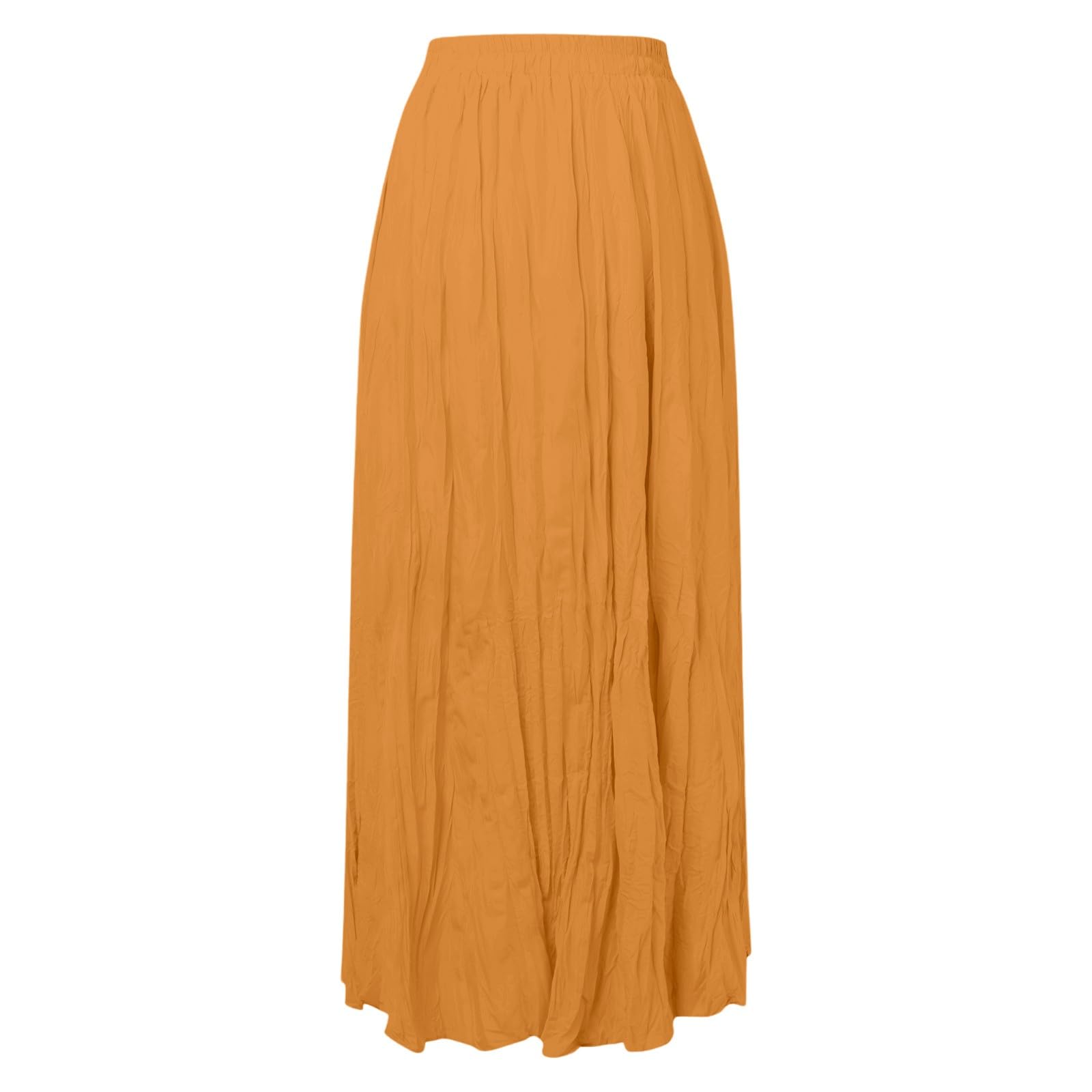 Moda Damska Casual Wysoka Talia Plisowana Sukienka Jednokolorowa Luźna Spódnica Plażowa Maxi Długa