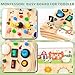 Joyreal Wooden Busy Board with LED Light, Montessori Toddler Toys, Wooden Sensory Board, Toddlers Activity Travel Toys for Boy & Girl Birthday Gift (Farm Theme)