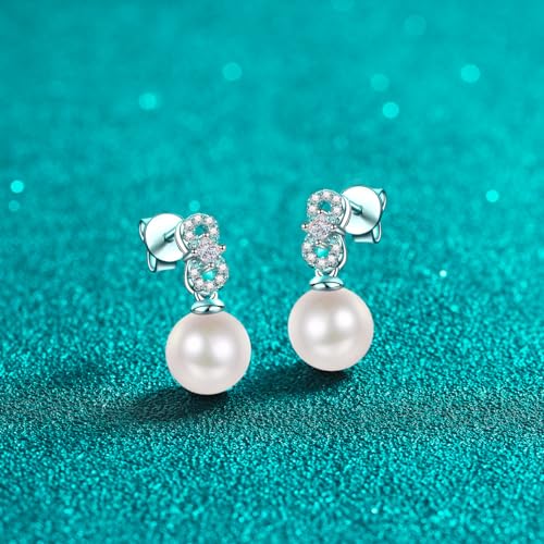 Moissanite boucles d'oreilles anti-ternissement argent platiné StarGems 9mm