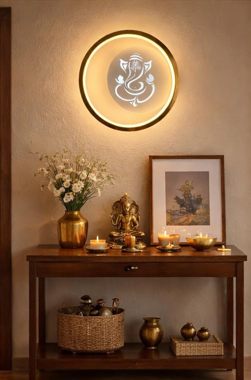 Image of blissbells Crystal Wall Light, LED Decorative Sconce (Ganesh wall Art Sconce)