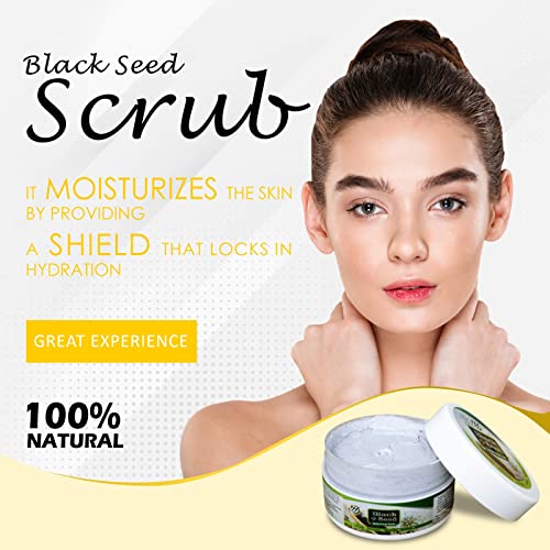 Herboganic Black Seed Herbal Facial Scrub | Cleanses, Rejuvenates And Nourishes Skin | Moisturizing Body Scrub | Facial Scrub For Women | Natural Body Scrub Exfoliator | All Natural | 5.30 Oz #TOP2