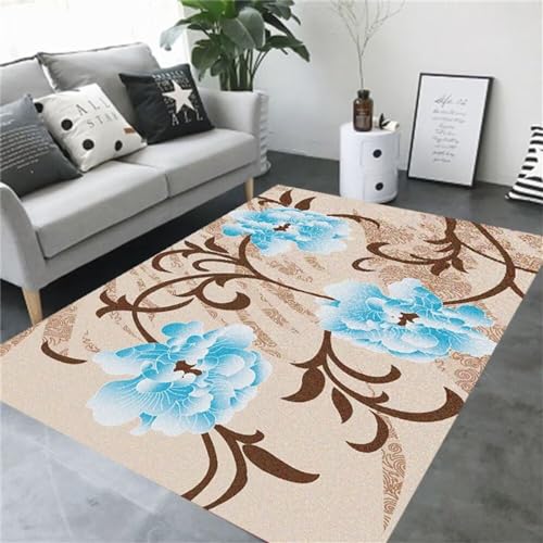 Tapis de sol moderne bleu 200x250cm lavable de haute qualité