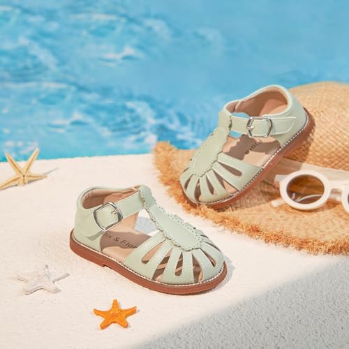 Image of Felix & Flora Toddler Girls Sandals Soft Rubber Princess Flat Shoes Flower Girl Shoes