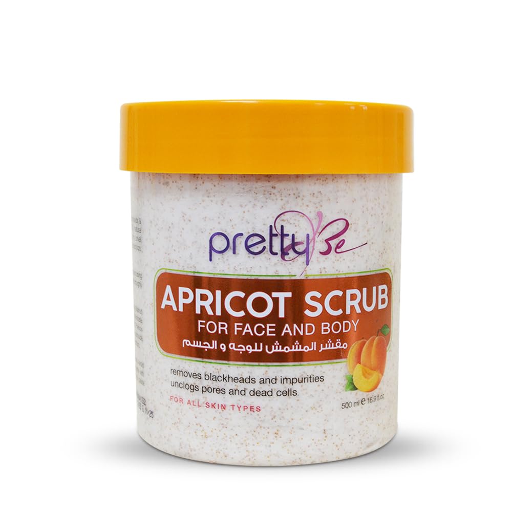 pretty Be Apricot Scrub For Face And Body, Removes Blackheads And Impurities Unclogs Pores And Dead Cells, For All Skin Types - 500ml, 16.9 fl.oz