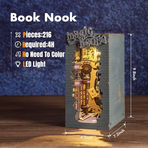 ROWOOD Book Nook Kit with LED Light - Image 4