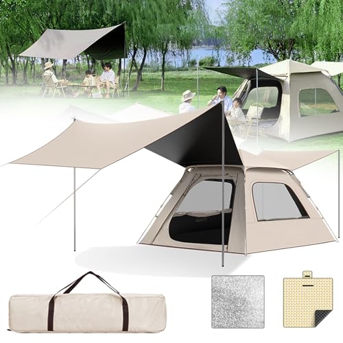 Carpa portátil pop up 2 en 1 para playa y camping 4-6 personas miniatura 1