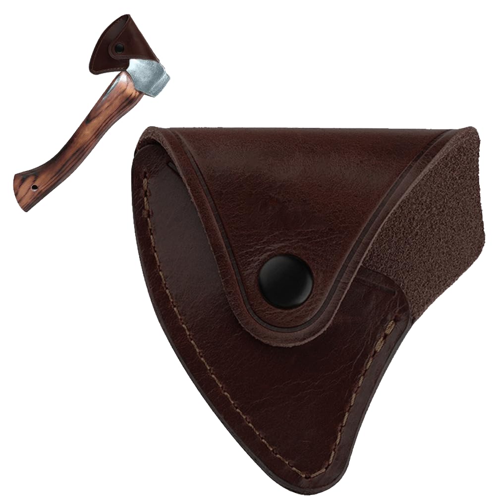 Tsffae Axe Cover Thick Leather Axe Sheath Axe Protective Case Outdoor Axe Blade Cover Sheath Head Holster Hatchet Protector