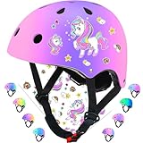 Wemfg Color Gradient Adjustable Kids Bike Helmet Toddler Helmets for 3-5 5-8 8-14 Girls Boys Child Helmet for Multi-Sports Skateboarding Cycling Scooter Roller Skating Balance Bike