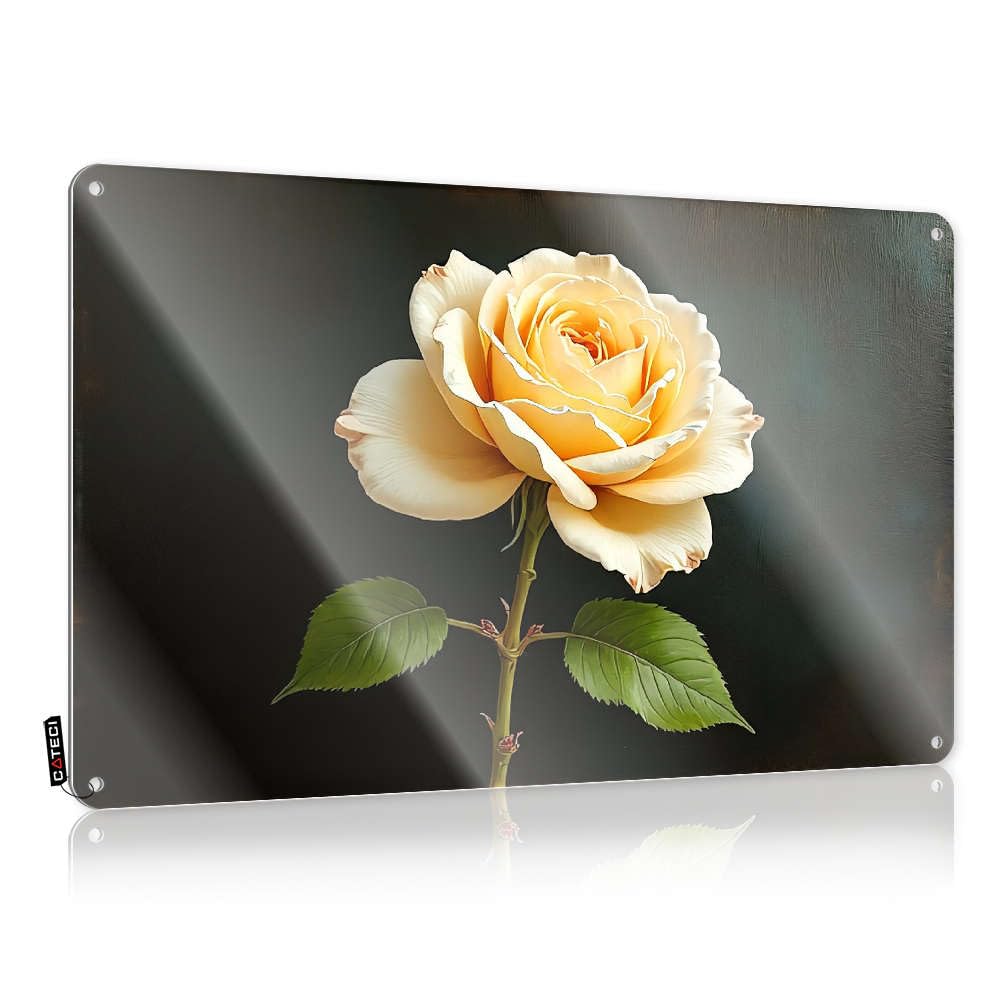 Vintage Wall Decor Tapestry Wall Decor | A Beautiful Yellow Rose With Green Leaves. Amazing For Hallway Home(30X40CM)