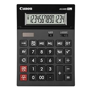 Canon AS2400 AS-2400 bureaurekenmachine, 14-cijferig, grijs