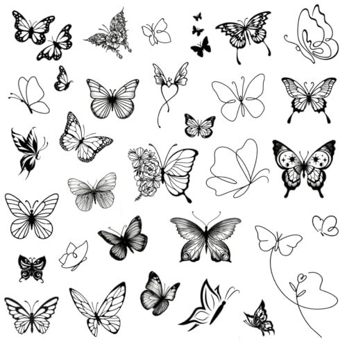 One Grace Mini Butterfly Temporary Tattoos - Realistic Long Lasti...