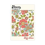 ZJIXAOSD Póster moderno de lienzo bohemio hippie retro de los años 70 de Ibiza Flower Market, impresiones artísticas para la pared de la sala de estar, dormitorio, decoración de 30 x 45 cm