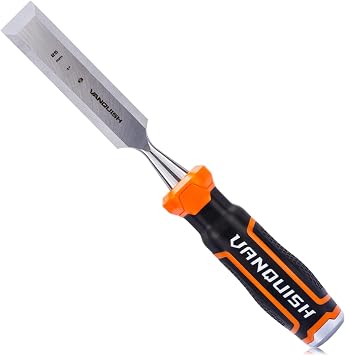 VANQUISH Bevelled Blades Wood Chisel Mortise Chisel with Steel Striking Cap for Woodworking Carving - 1 Inch 4626